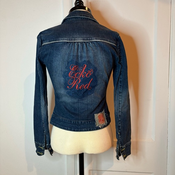Ecko Red Jackets & Blazers - Ecko Red embroidered denim jacket